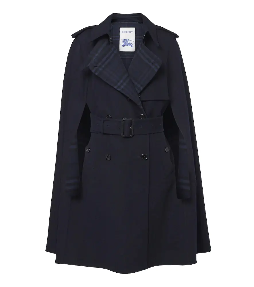 Burberry Check belted wool cape | Image 1 Burberry Check belted wool cape | Image 1