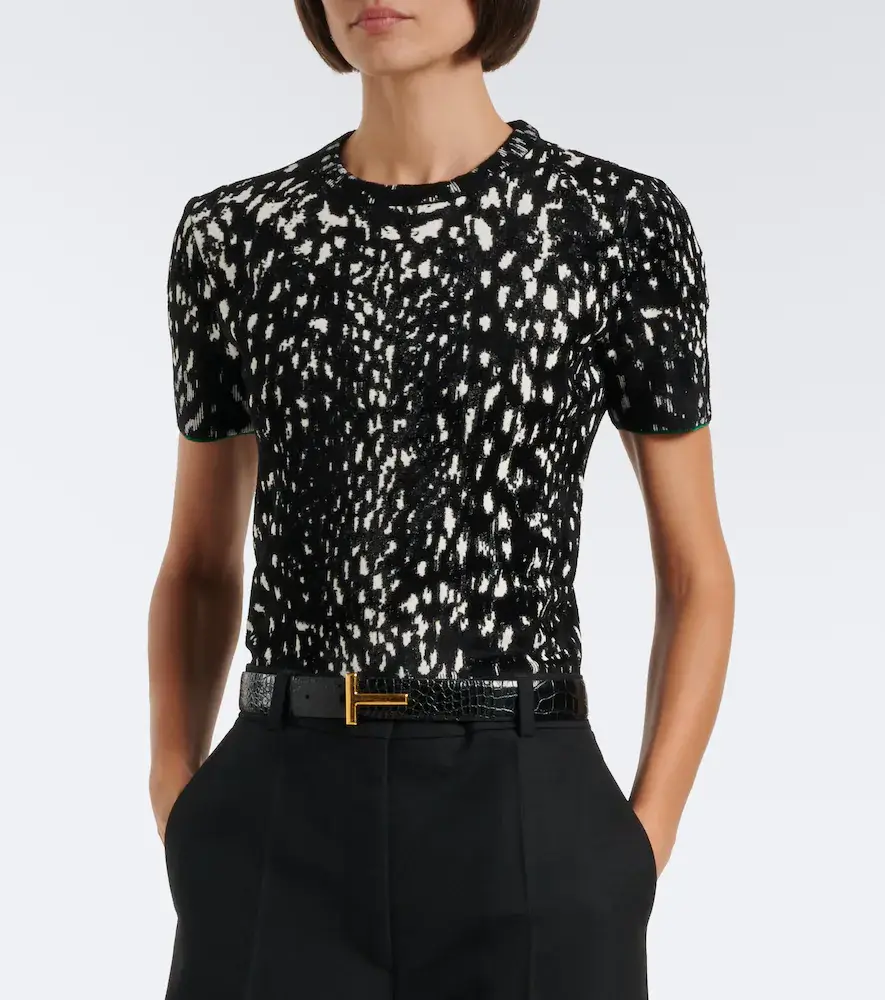 Tom Ford Jacquard velvet T-shirt | Thumbnail 2 Tom Ford Jacquard velvet T-shirt | Thumbnail 2
