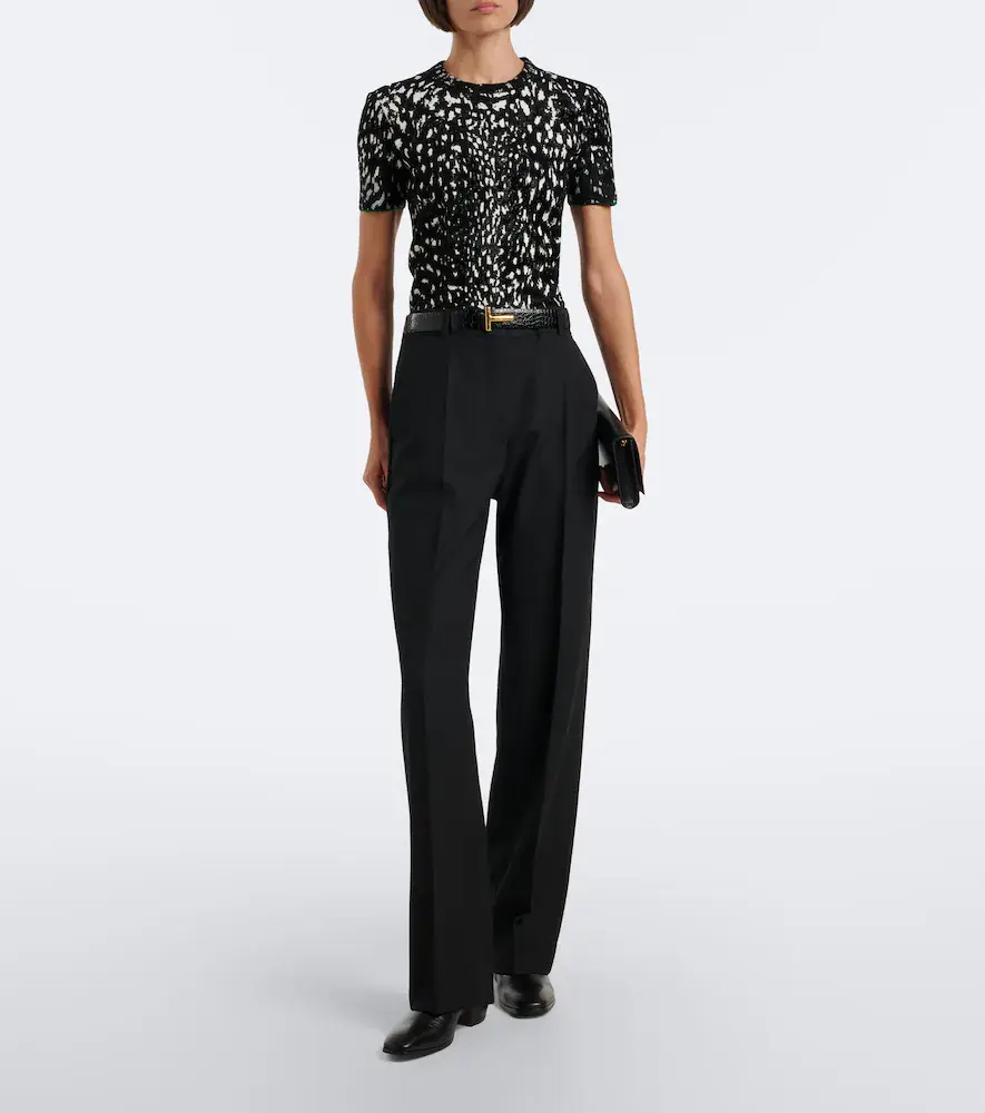 Tom Ford Jacquard velvet T-shirt | Thumbnail 3 Tom Ford Jacquard velvet T-shirt | Thumbnail 3