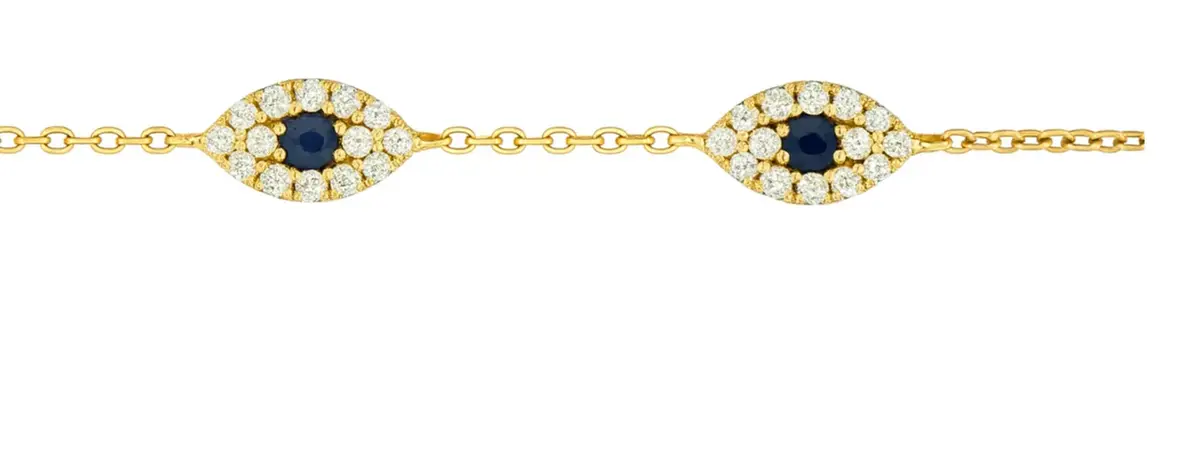 Wish Fine Jewelry 0.50ct Sapphire Diamond 18K Gold Chain Bracelet | Image 1 Wish Fine Jewelry 0.50ct Sapphire Diamond 18K Gold Chain Bracelet | Image 1
