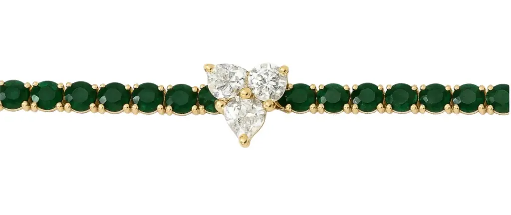 Wish Fine Jewelry 0.75ct Emerald Diamond 18K Gold Pear Chain Bracelet | Image 1 Wish Fine Jewelry 0.75ct Emerald Diamond 18K Gold Pear Chain Bracelet | Image 1