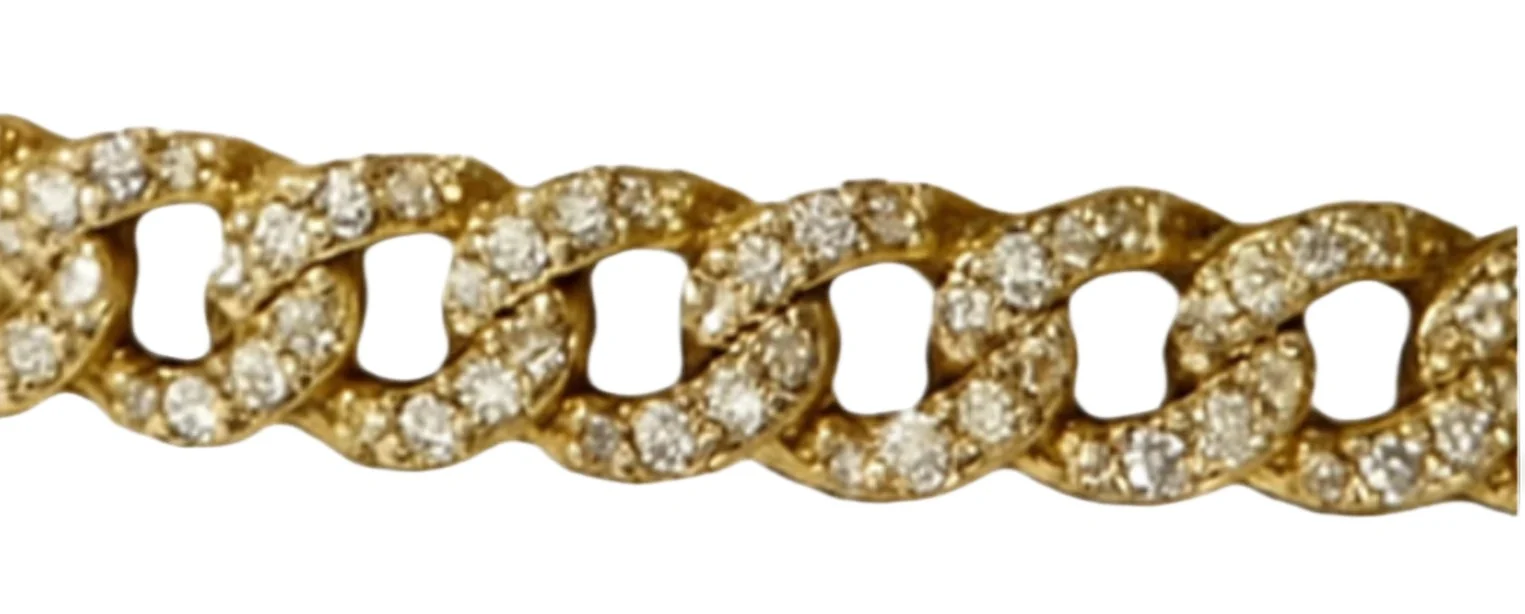1.50cts Diamond 18K Gold Cuban Chain Bracelet 1.50cts Diamond 18K Gold Cuban Chain Bracelet