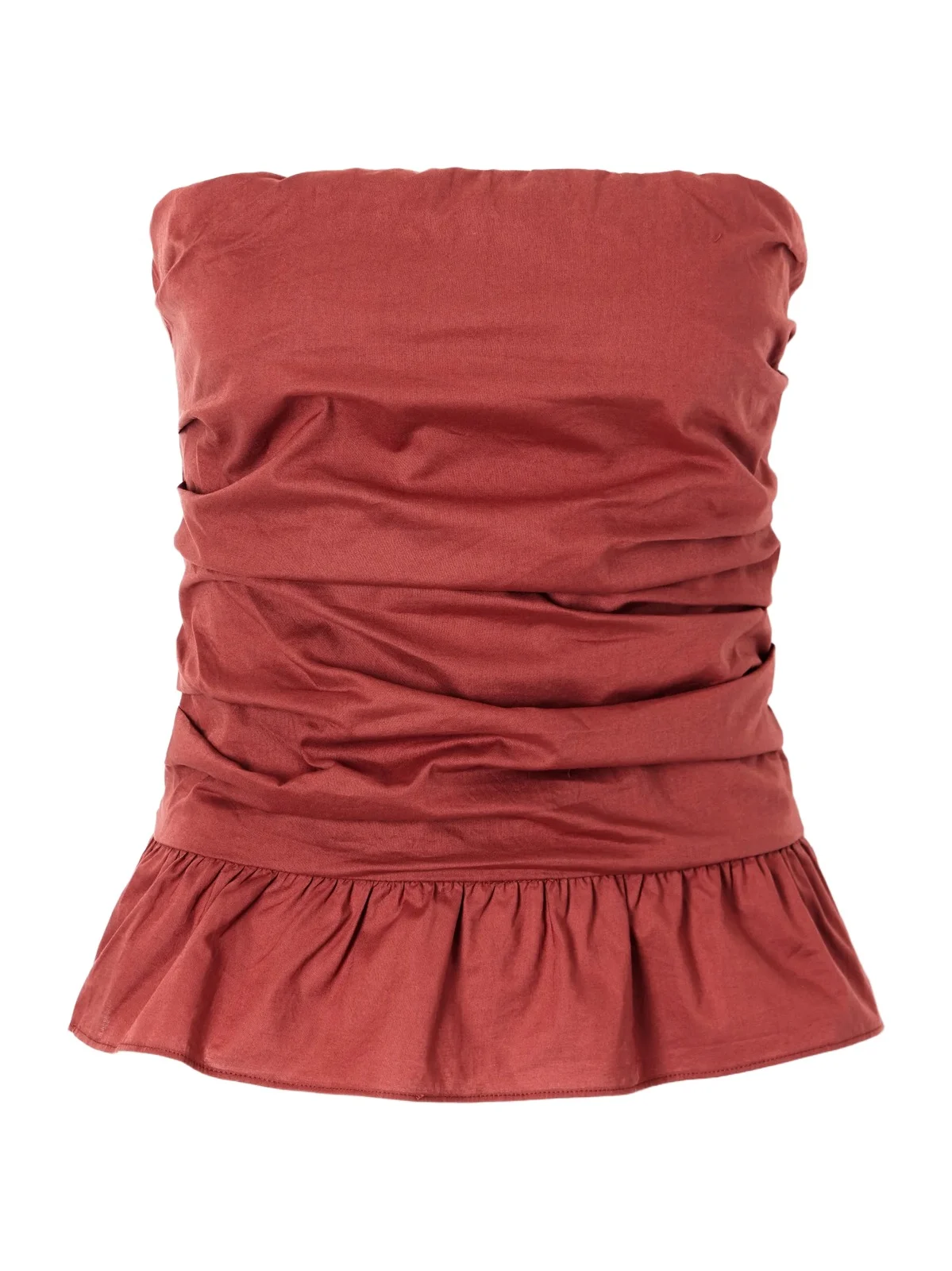 Simone Strapless Ruffled Cotton Top