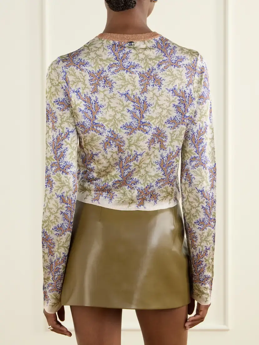 Rabanne Cropped Jacquard Cardigan | Thumbnail 3