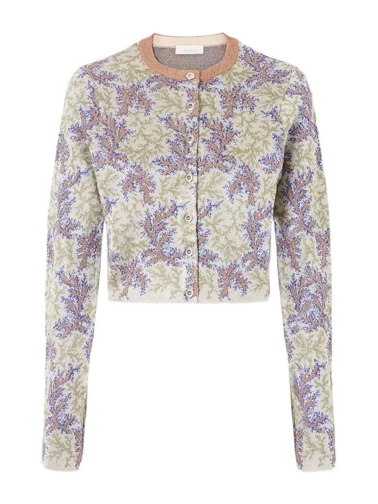 Rabanne Cropped Jacquard Cardigan | Image 1 Rabanne Cropped Jacquard Cardigan | Image 1