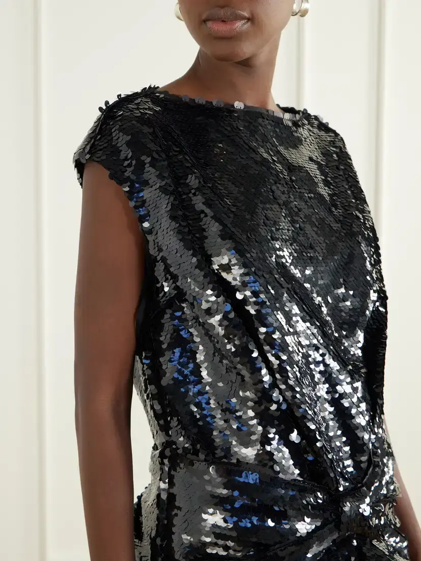 Simone Rocha Bow-detail Sequin-embellished Mesh Blouse | Thumbnail 4