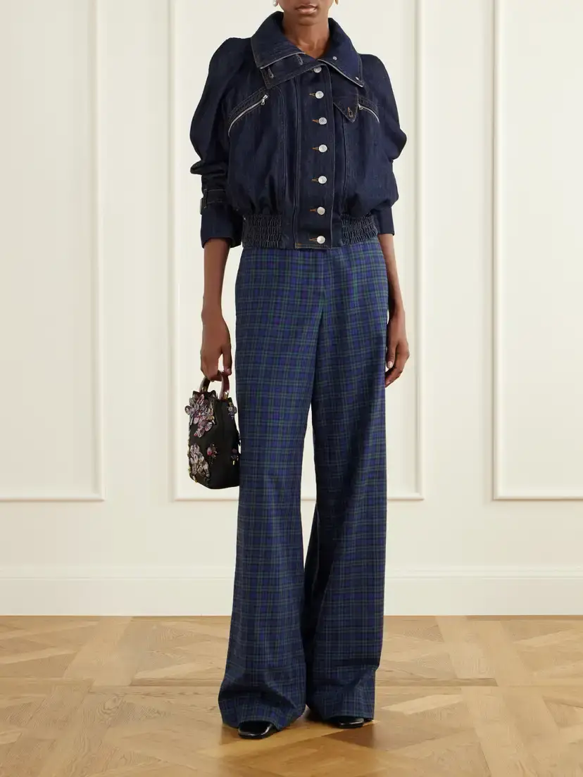Dries Van Noten Checked Cotton Wide-leg Pants | Thumbnail 2