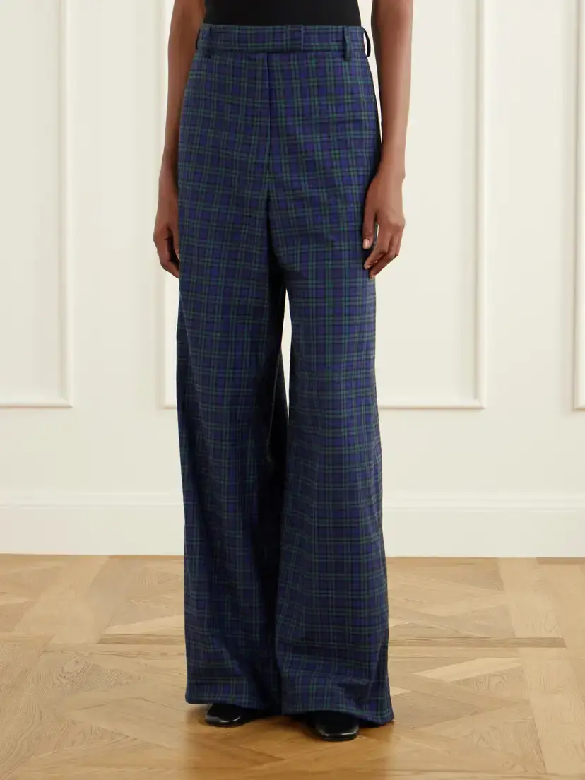 Dries Van Noten Checked Cotton Wide-leg Pants | Thumbnail 3