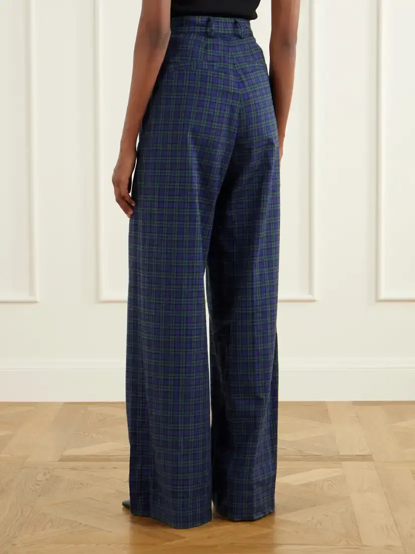 Dries Van Noten Checked Cotton Wide-leg Pants | Thumbnail 4