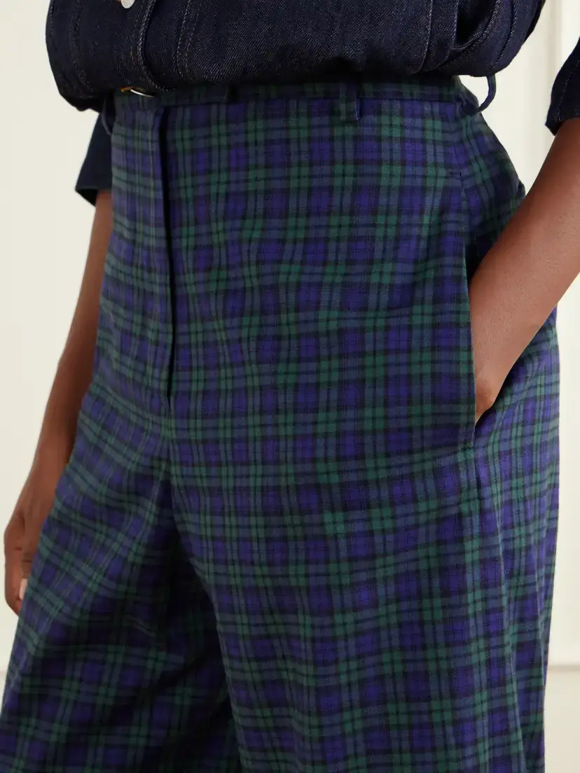 Dries Van Noten Checked Cotton Wide-leg Pants | Thumbnail 5