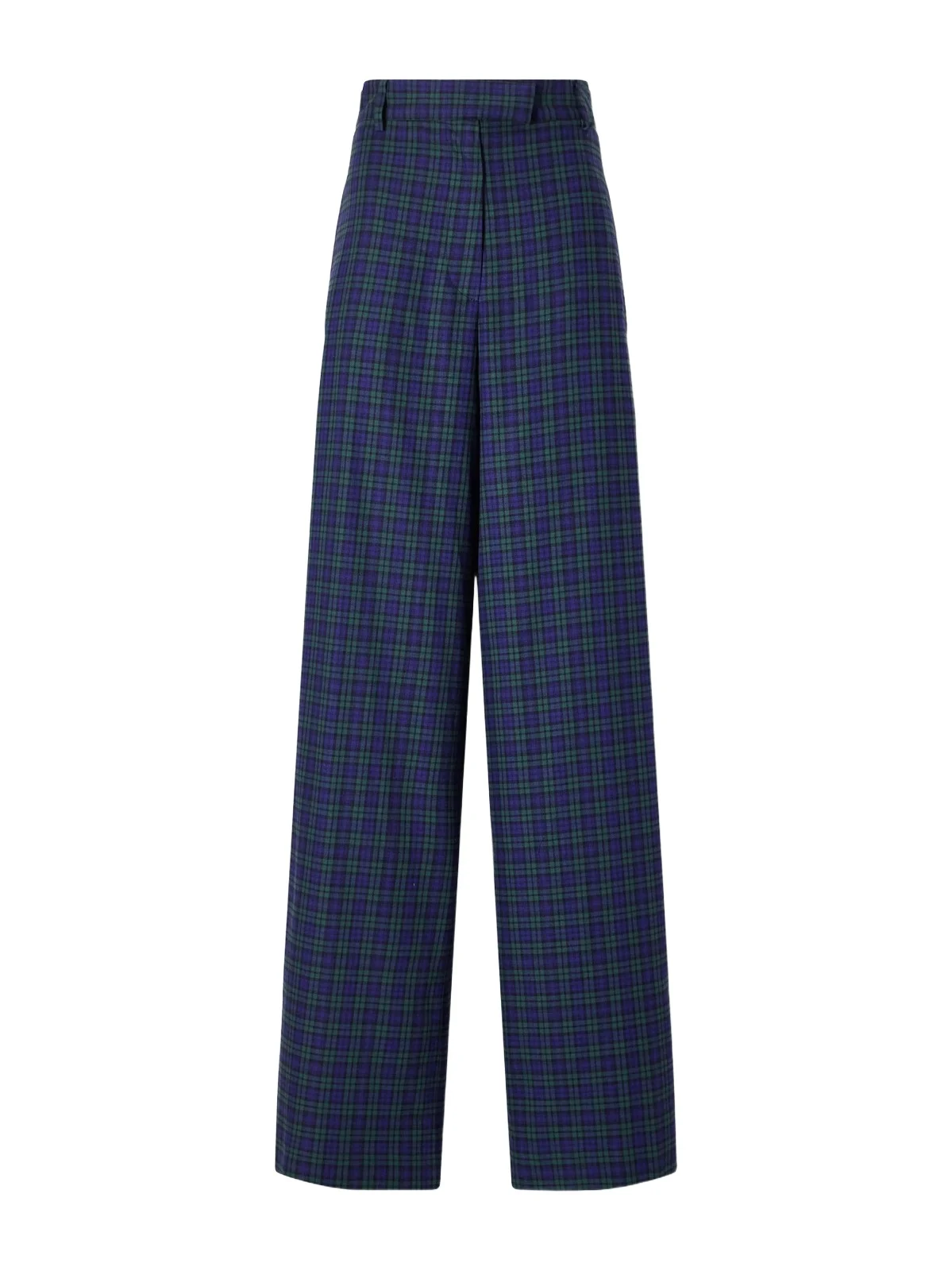 Checked Cotton Wide-leg Pants