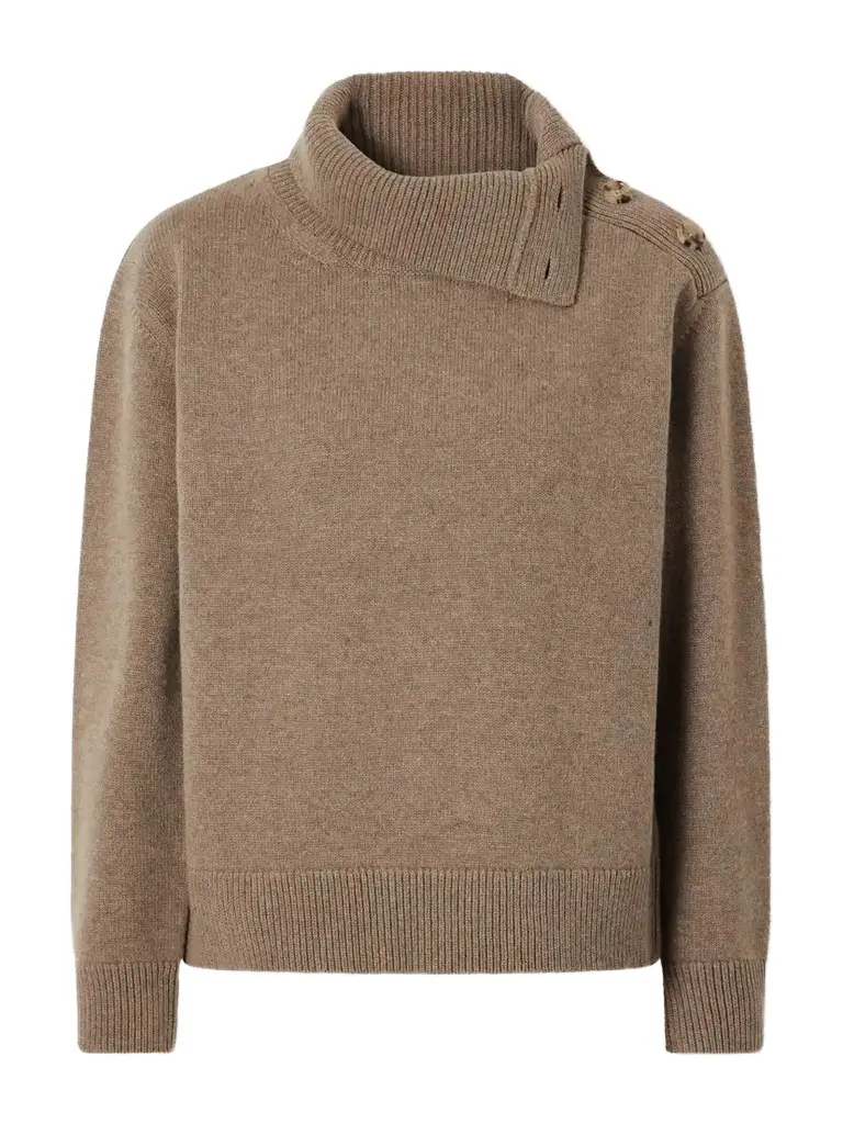 Veronica de Piante Cielo Buttoned Turtleneck Wool And Cashmere-blend Sweater | Image 1 Veronica de Piante Cielo Buttoned Turtleneck Wool And Cashmere-blend Sweater | Image 1