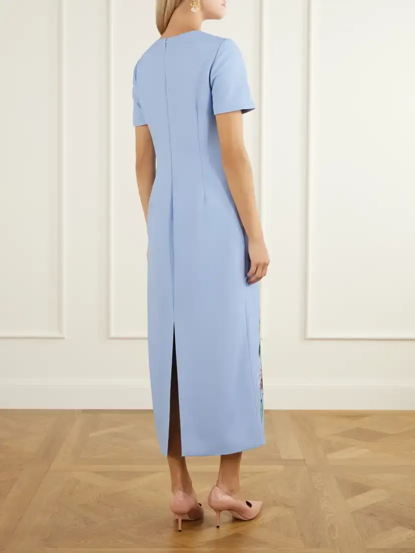 Carolina Herrera Crystal-embellished Floral Stretch-crepe Midi Dress | Thumbnail 3 Carolina Herrera Crystal-embellished Floral Stretch-crepe Midi Dress | Thumbnail 3