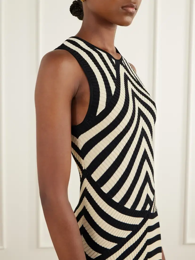 Zimmermann Valiant Deco Striped Ribbed Jersey Midi Dress | Thumbnail 4 Zimmermann Valiant Deco Striped Ribbed Jersey Midi Dress | Thumbnail 4