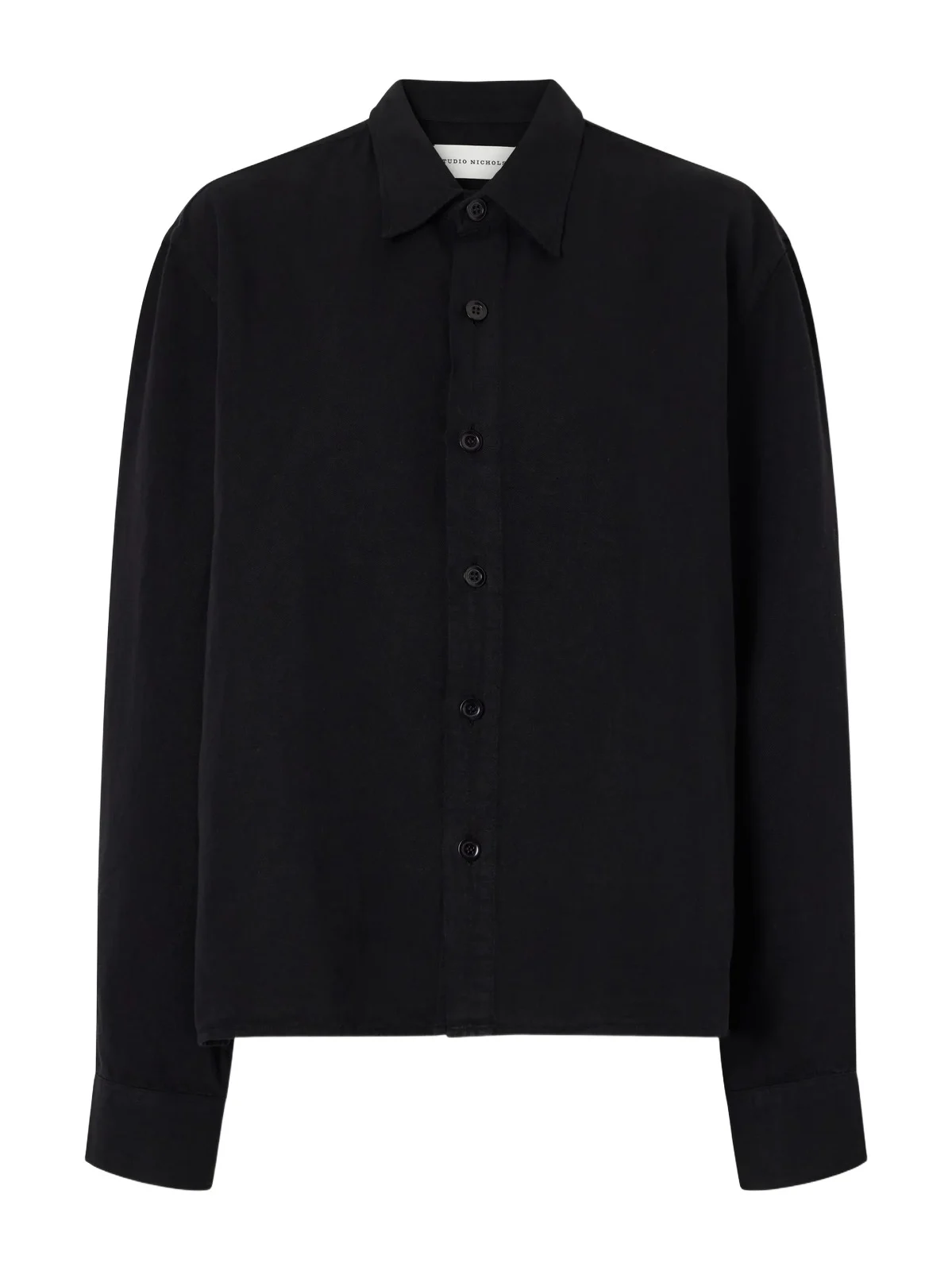 Studio Nicholson Hithe Garment-dyed Cotton And Linen-blend Shirt - Black