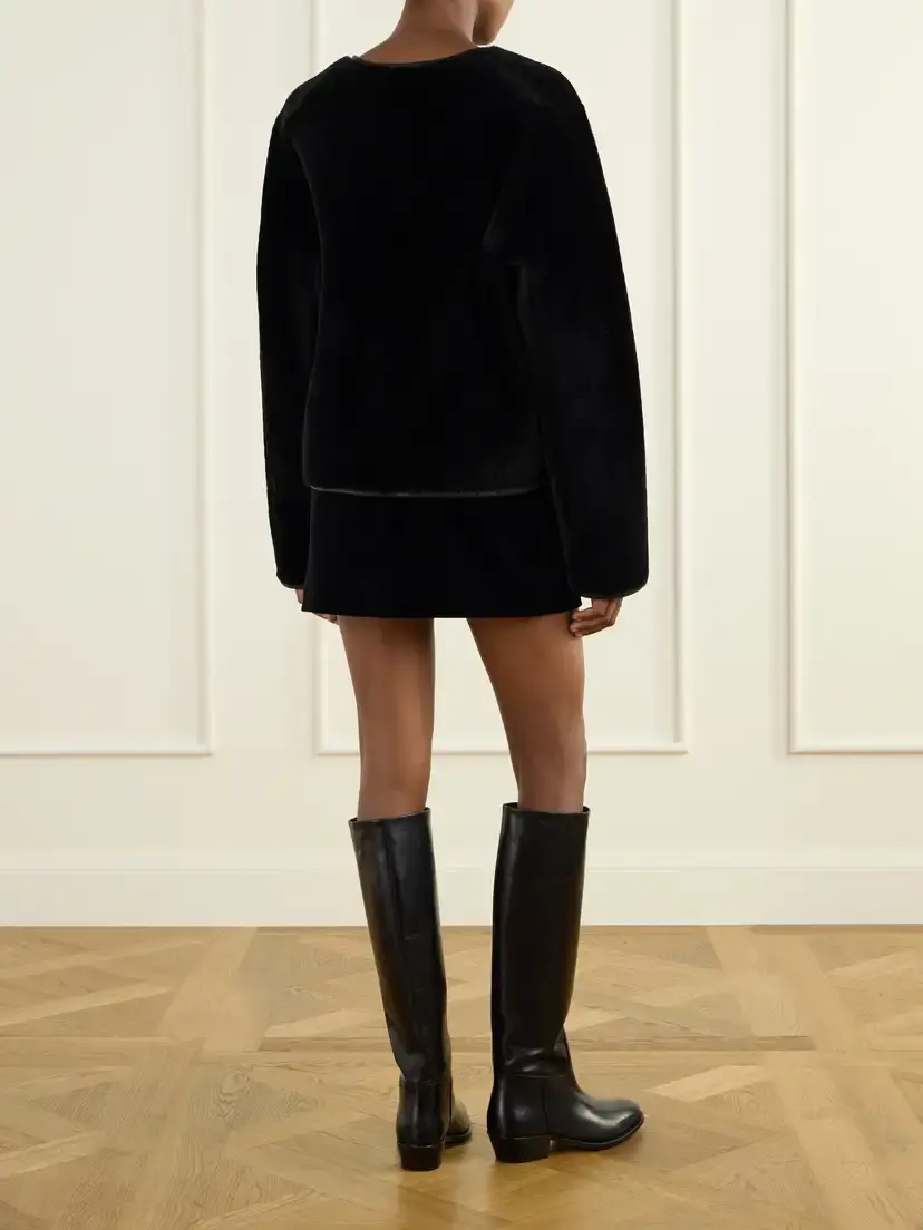 Blazé Milano Tatoosh Leather-trimmed Shearling Jacket | Thumbnail 3 Blazé Milano Tatoosh Leather-trimmed Shearling Jacket | Thumbnail 3