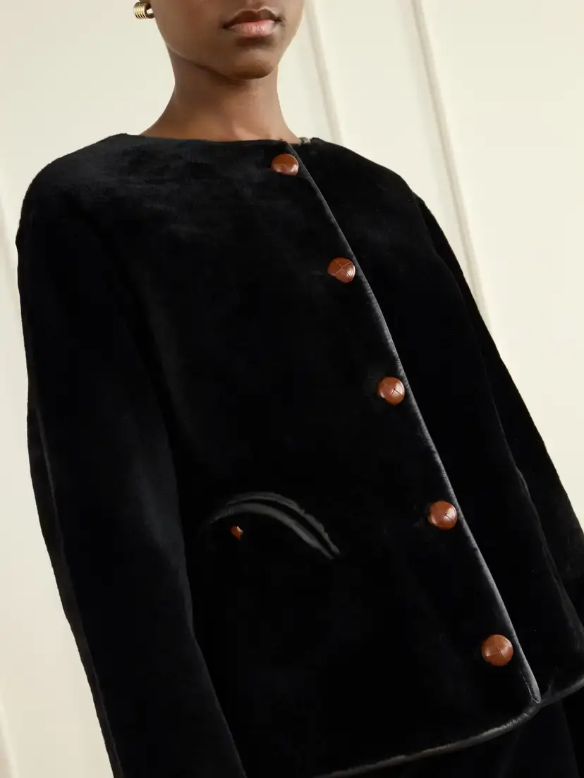 Blazé Milano Tatoosh Leather-trimmed Shearling Jacket | Thumbnail 4 Blazé Milano Tatoosh Leather-trimmed Shearling Jacket | Thumbnail 4