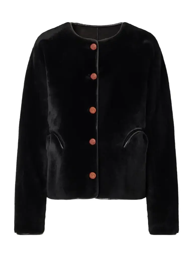 Blazé Milano Tatoosh Leather-trimmed Shearling Jacket