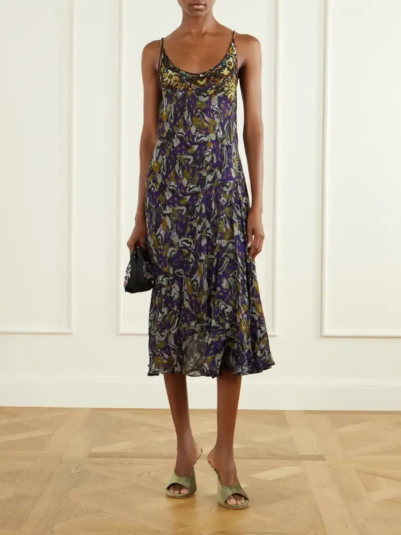 Dries Van Noten Bead-embellished Snake-effect Leather-trimmed Clutch | Thumbnail 3 Dries Van Noten Bead-embellished Snake-effect Leather-trimmed Clutch | Thumbnail 3