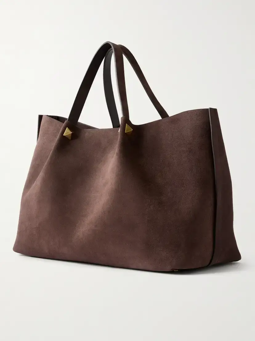 Valentino Garavani Vlogo Signature Studded Suede Tote | Thumbnail 4 Valentino Garavani Vlogo Signature Studded Suede Tote | Thumbnail 4