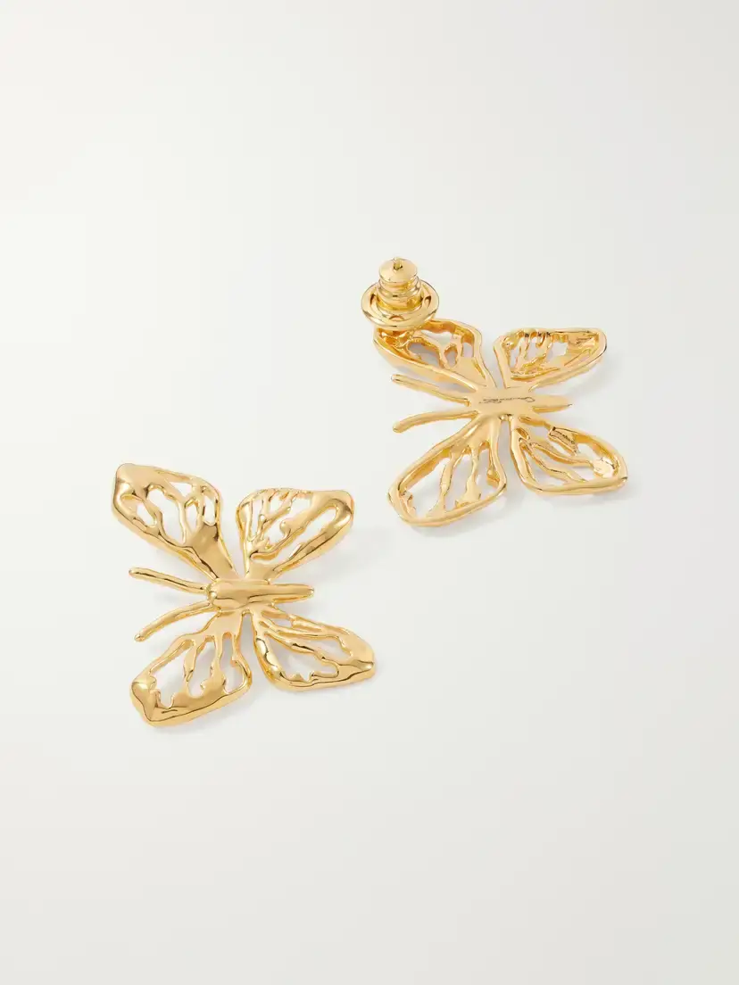 Oscar de la Renta Butterfly Gold-tone Earrings | Thumbnail 3 Oscar de la Renta Butterfly Gold-tone Earrings | Thumbnail 3