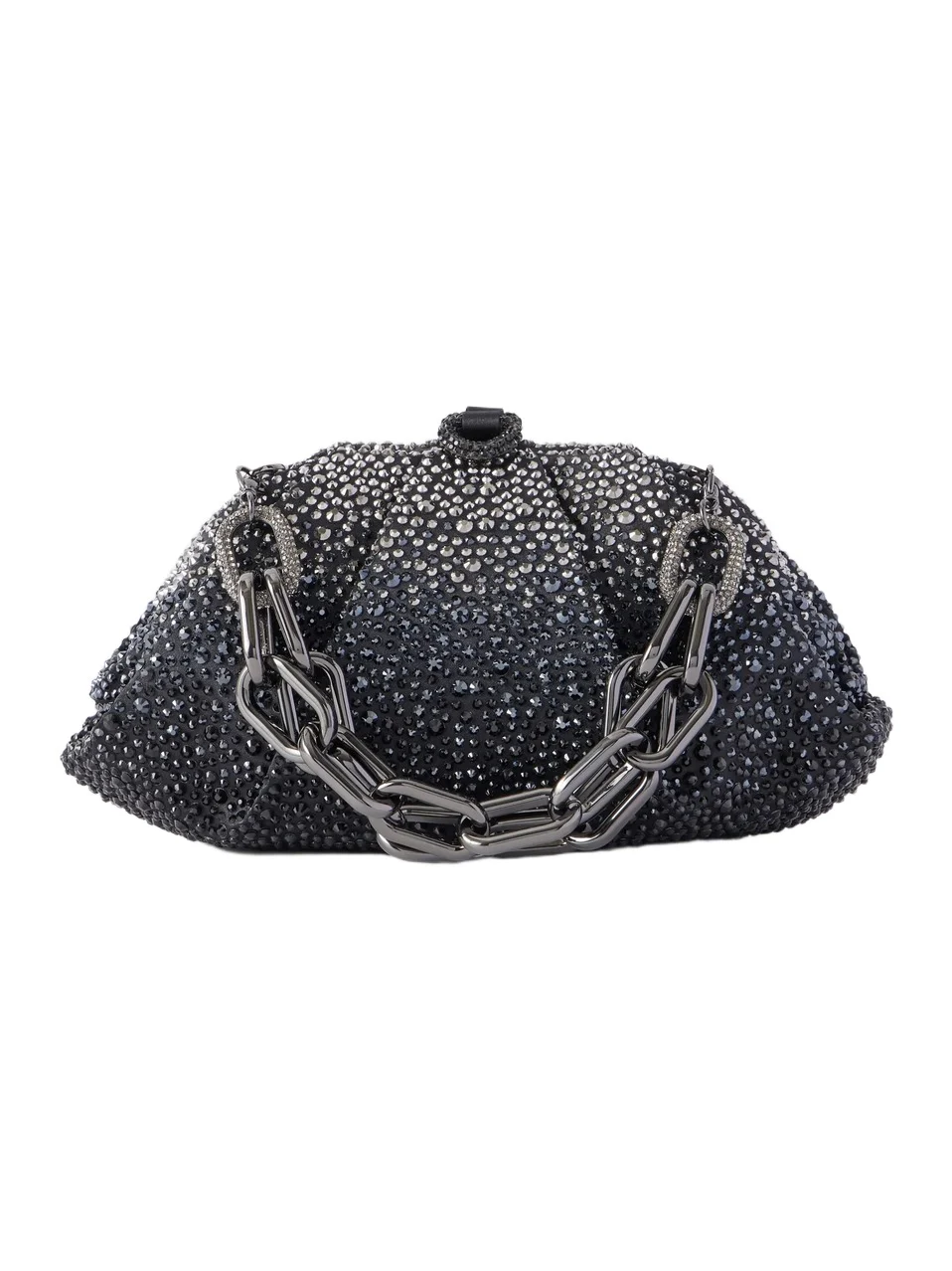 Gemma Crystal-embellished Silver-tone Clutch