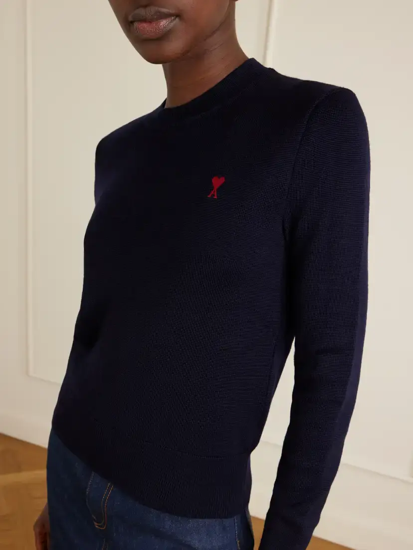 AMI PARIS Adc Embroidered Merino Wool Sweater | Thumbnail 4 AMI PARIS Adc Embroidered Merino Wool Sweater | Thumbnail 4