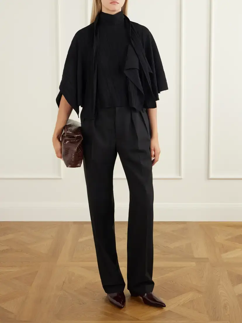 Tibi Cape-effect Tie-detailed Gauze Blouse | Thumbnail 2 Tibi Cape-effect Tie-detailed Gauze Blouse | Thumbnail 2