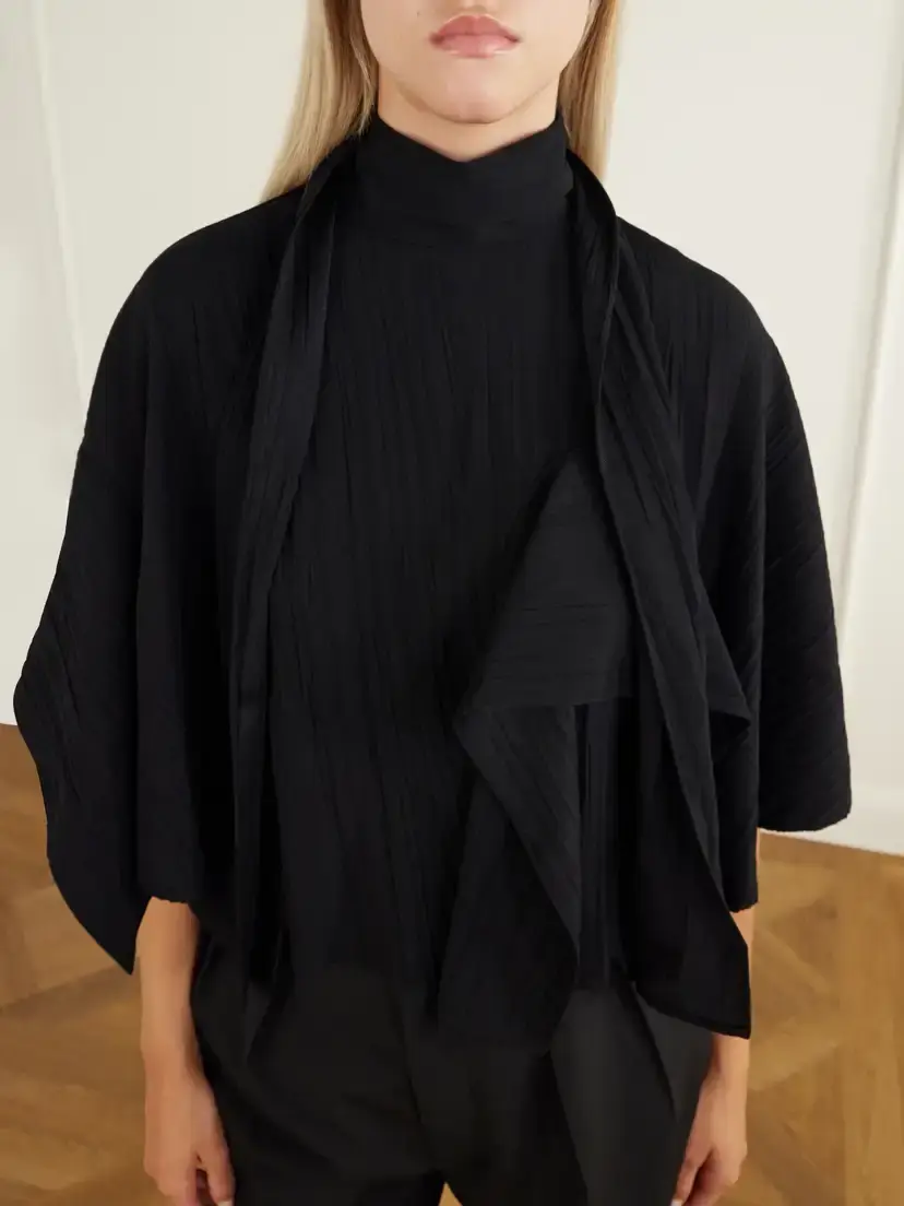 Tibi Cape-effect Tie-detailed Gauze Blouse | Thumbnail 4 Tibi Cape-effect Tie-detailed Gauze Blouse | Thumbnail 4