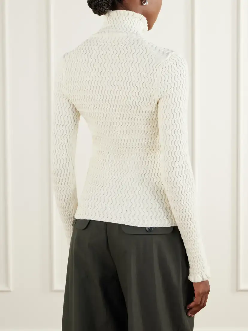 Proenza Schouler White Label Juniper Turtleneck Cable-knit Cotton-blend Sweater | Thumbnail 4 Proenza Schouler White Label Juniper Turtleneck Cable-knit Cotton-blend Sweater | Thumbnail 4