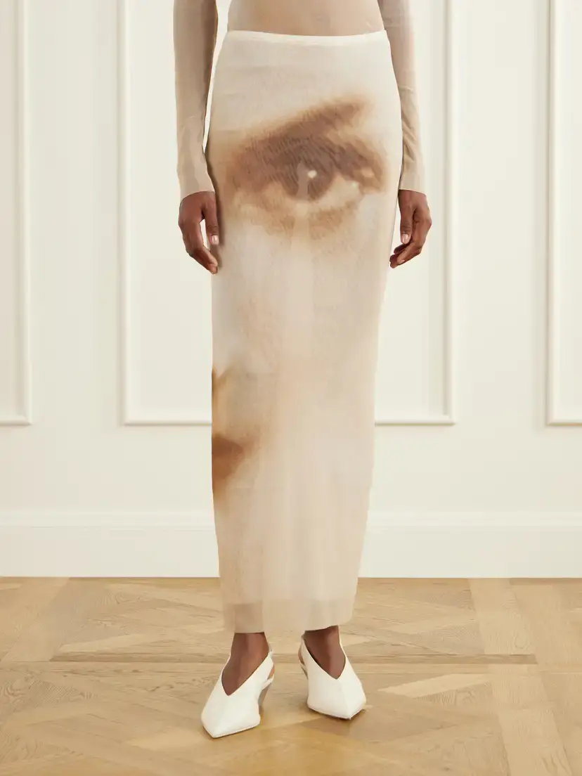 Jean Paul Gaultier Face Printed Mesh Maxi Skirt | Thumbnail 3 Jean Paul Gaultier Face Printed Mesh Maxi Skirt | Thumbnail 3