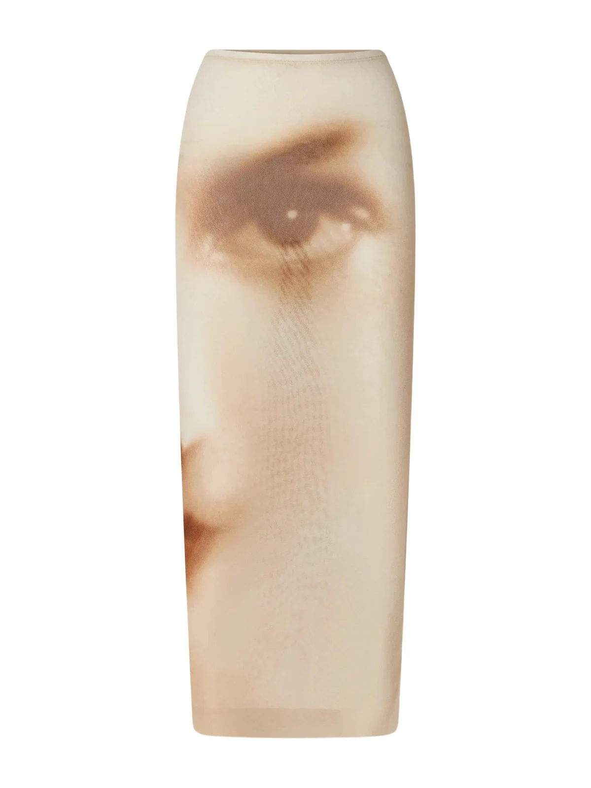 Face Printed Mesh Maxi Skirt Face Printed Mesh Maxi Skirt