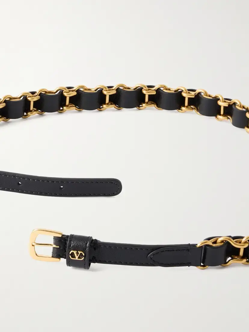 Valentino Garavani Logo-embellished Chain And Leather Belt - Black | Thumbnail 3 Valentino Garavani Logo-embellished Chain And Leather Belt - Black | Thumbnail 3
