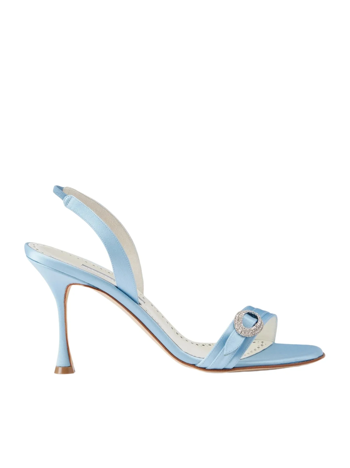 Manolo Blahnik Zutosan 90 Crystal-embellished Satin Slingback Sandals