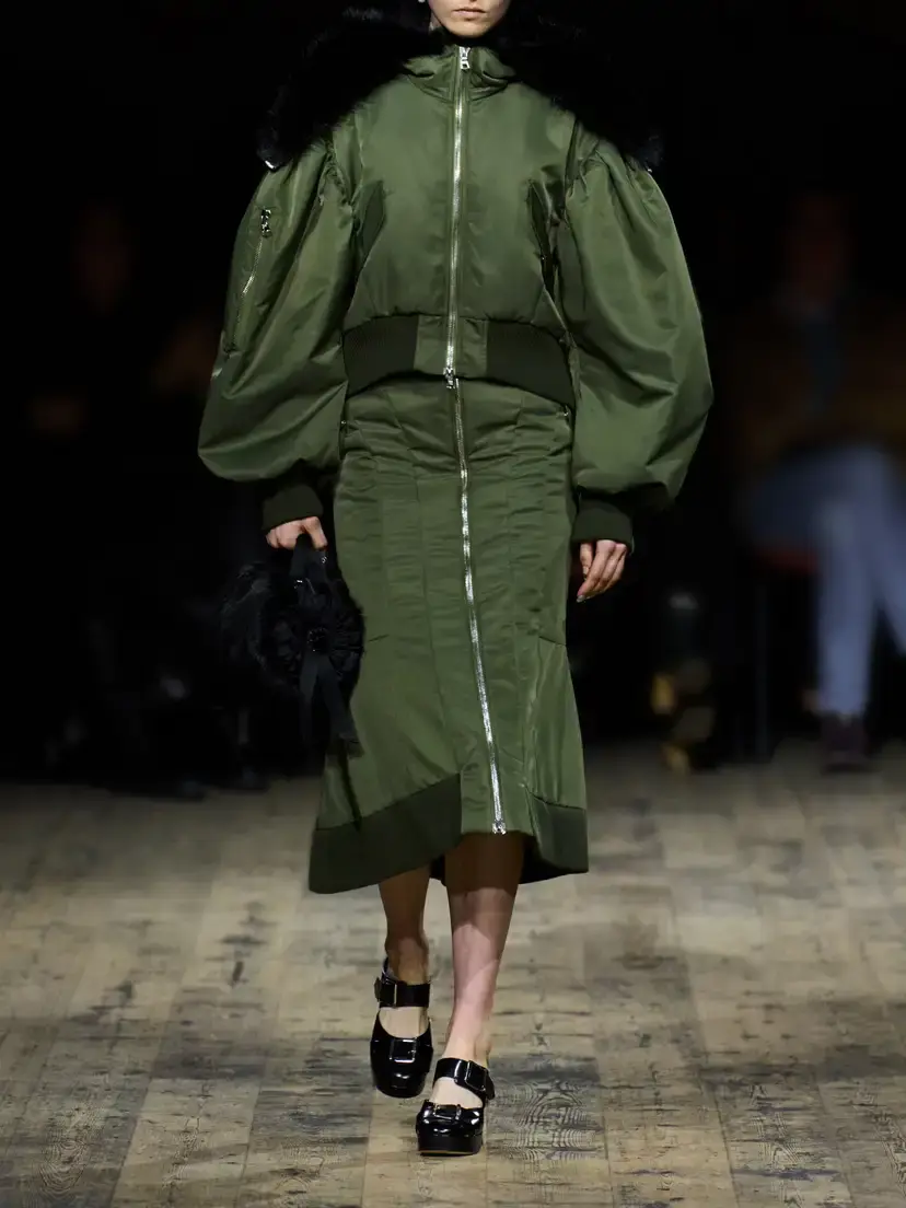 Simone Rocha Hooded Cropped Plush-trimmed Shell Bomber Jacket | Thumbnail 6 Simone Rocha Hooded Cropped Plush-trimmed Shell Bomber Jacket | Thumbnail 6