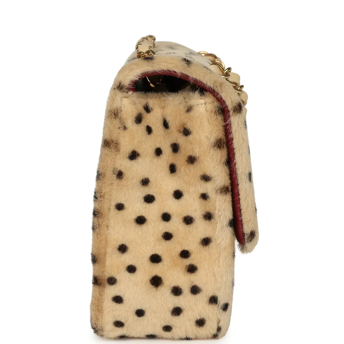 Chanel Chanel "Cheetah Print" Medium Flap Bag Light Beige Calf Hair and Black Lambskin Gold Hardware | Thumbnail 3 Chanel Chanel "Cheetah Print" Medium Flap Bag Light Beige Calf Hair and Black Lambskin Gold Hardware | Thumbnail 3
