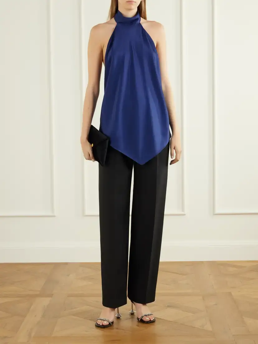 Stella McCartney Backless Satin Halterneck Blouse | Thumbnail 2 Stella McCartney Backless Satin Halterneck Blouse | Thumbnail 2