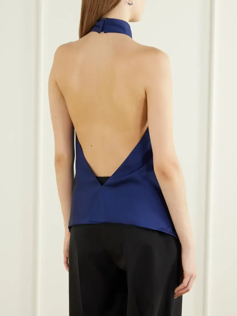 Stella McCartney Backless Satin Halterneck Blouse | Thumbnail 3 Stella McCartney Backless Satin Halterneck Blouse | Thumbnail 3