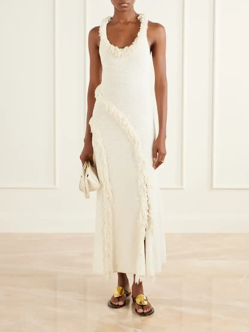 Proenza Schouler Nilo Fringed Jacquard Midi Dress | Thumbnail 2 Proenza Schouler Nilo Fringed Jacquard Midi Dress | Thumbnail 2
