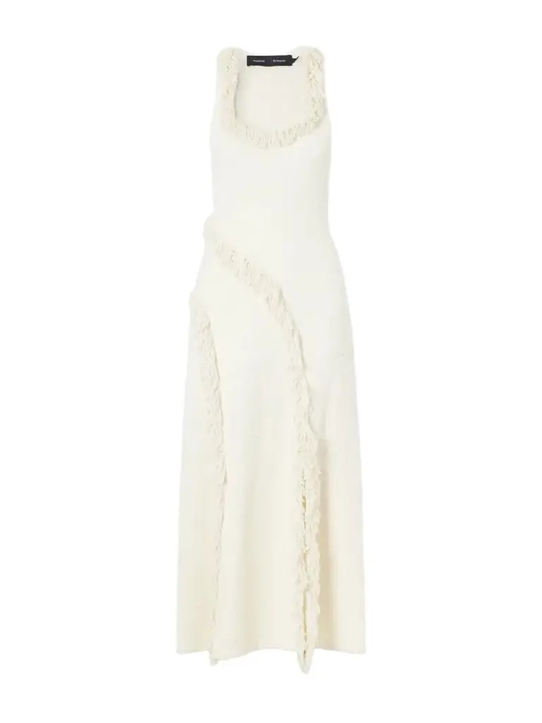 Proenza Schouler Nilo Fringed Jacquard Midi Dress | Image 1 Proenza Schouler Nilo Fringed Jacquard Midi Dress | Image 1