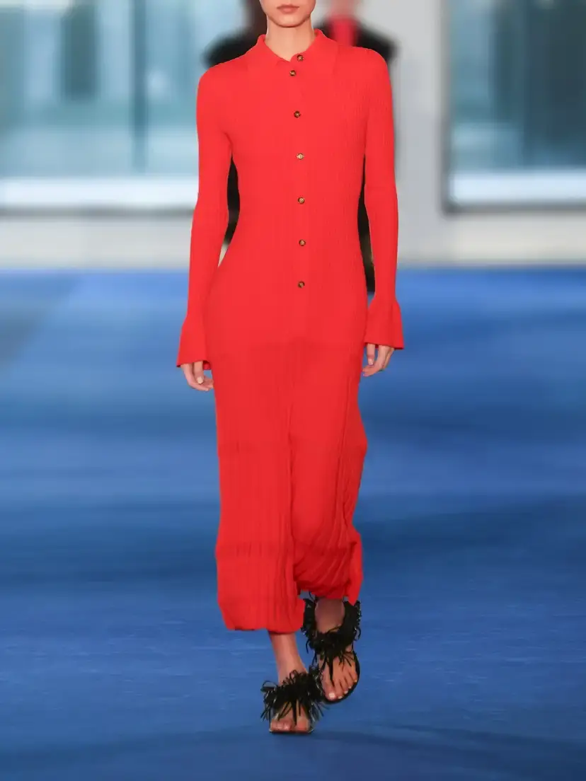 Proenza Schouler Rosario Ribbed Stretch Wool-blend Maxi Dress | Thumbnail 5