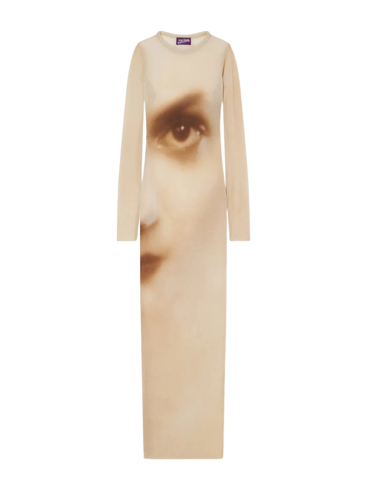 Face Printed Mesh Maxi Dress Face Printed Mesh Maxi Dress