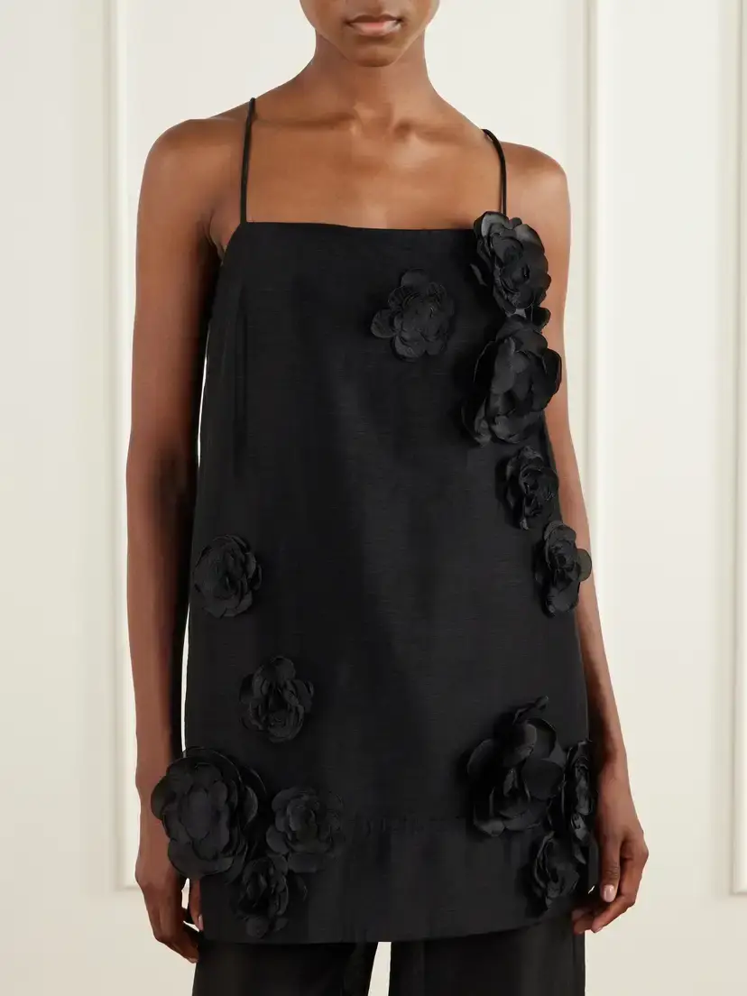 Aje Cloudscape Flower-appliqué Lyocell And Linen-blend Tank Top | Thumbnail 3 Aje Cloudscape Flower-appliqué Lyocell And Linen-blend Tank Top | Thumbnail 3