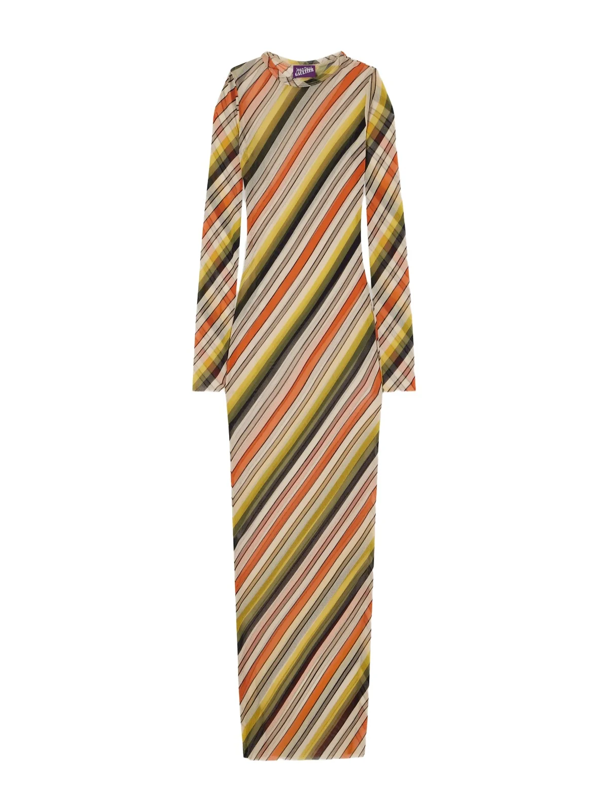 Retro Stripe Printed Mesh Maxi Dress Retro Stripe Printed Mesh Maxi Dress