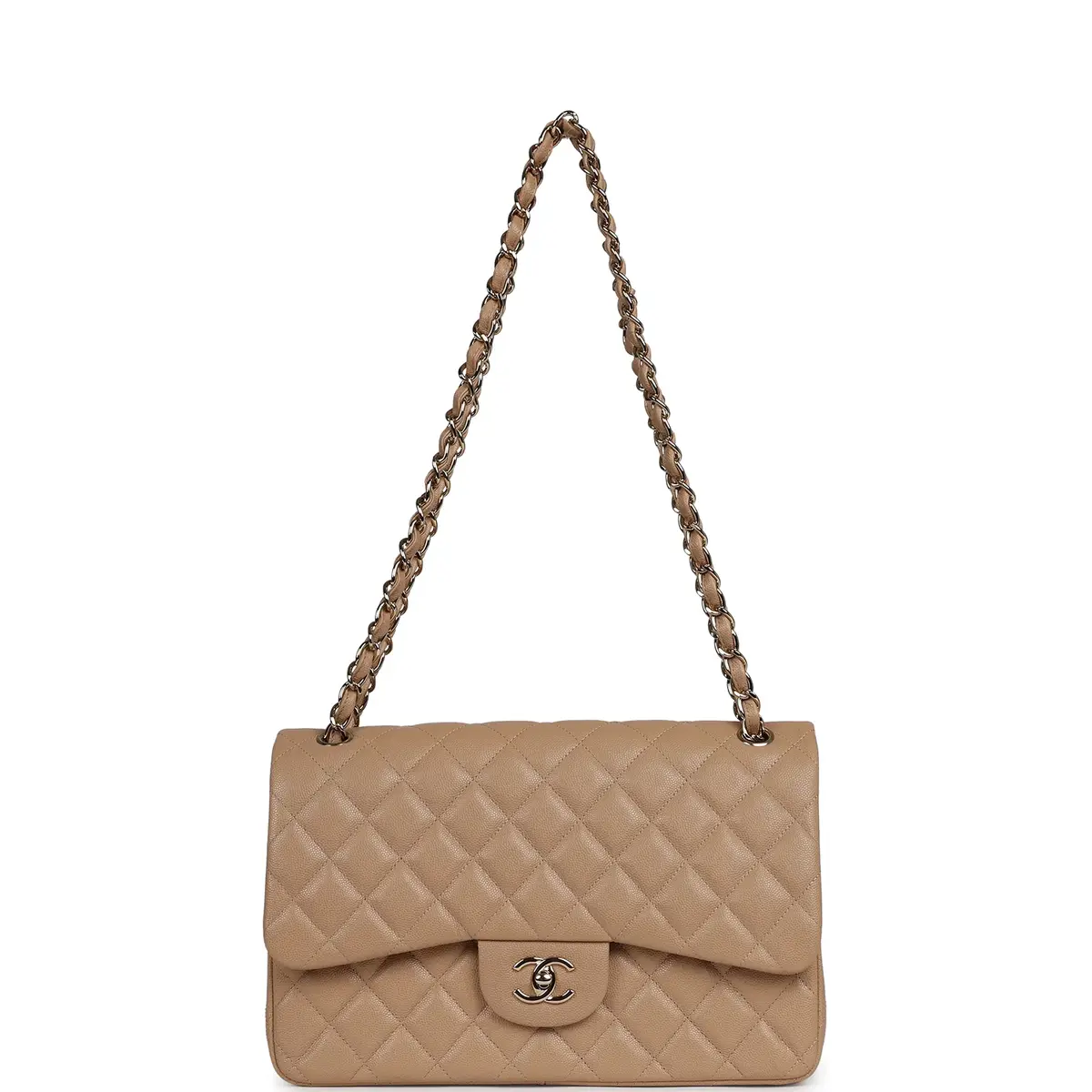 Chanel Chanel Jumbo Classic Double Flap Bag Dark Beige Caviar Gold Hardware | Thumbnail 7 Chanel Chanel Jumbo Classic Double Flap Bag Dark Beige Caviar Gold Hardware | Thumbnail 7
