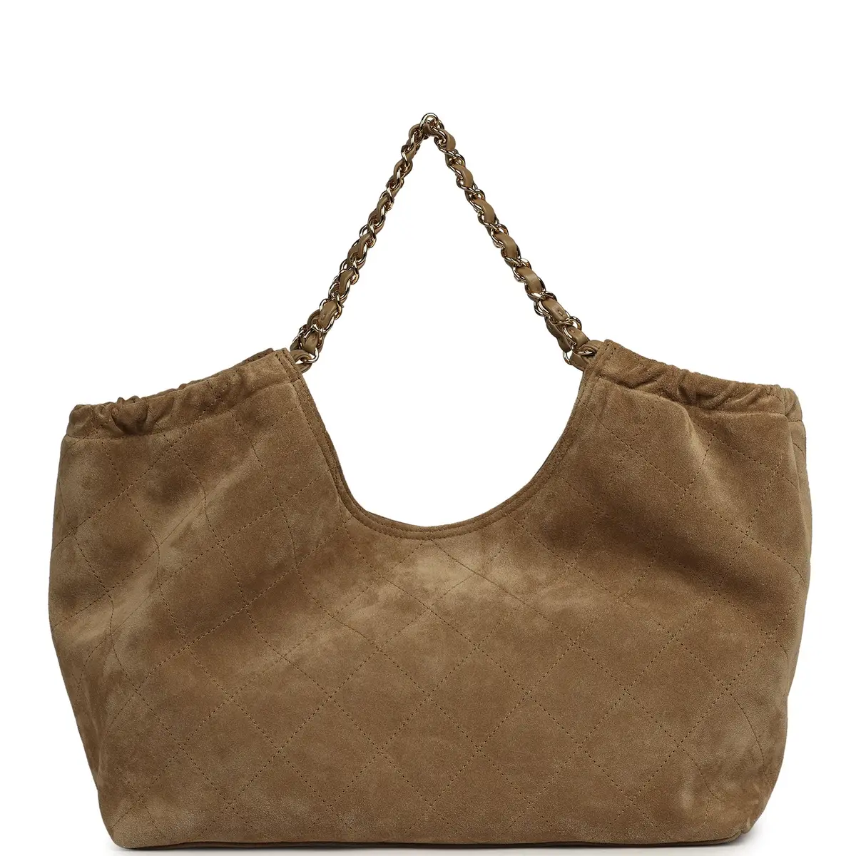 Chanel Chanel Large CC Cabas Hobo Bag Dark Beige Suede Gold Hardware | Thumbnail 4 Chanel Chanel Large CC Cabas Hobo Bag Dark Beige Suede Gold Hardware | Thumbnail 4