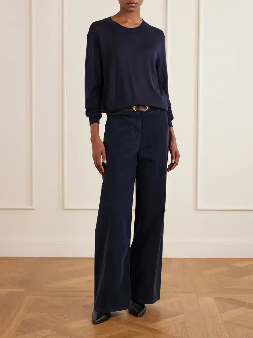 Nili Lotan Verit Cashmere And Silk-blend Sweater - Blue | Thumbnail 2