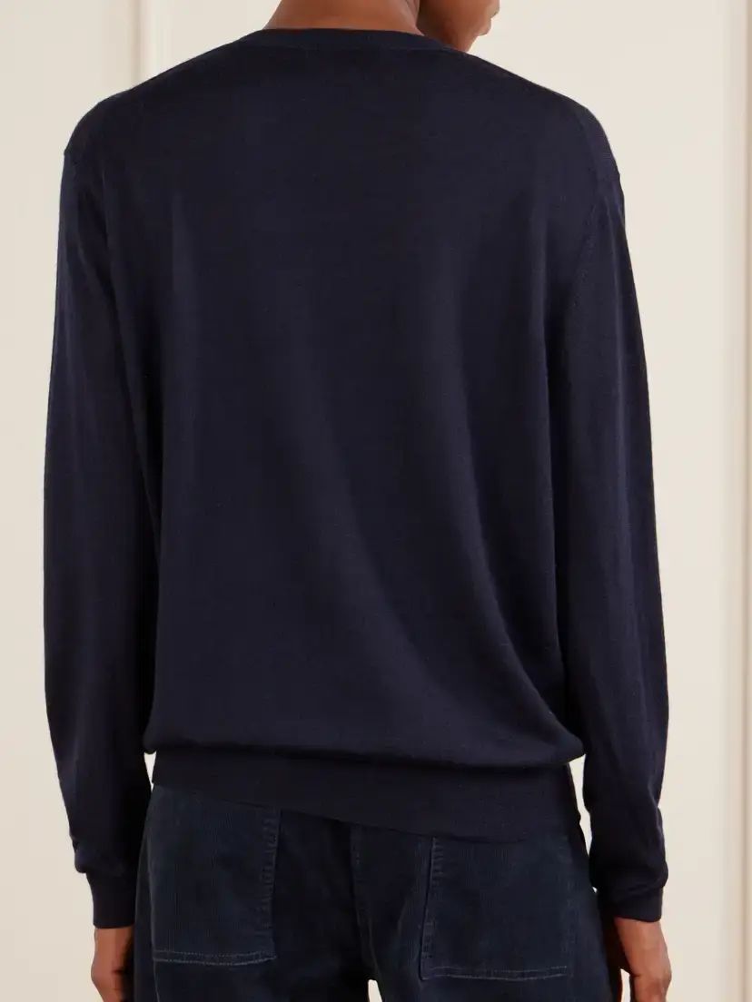 Nili Lotan Verit Cashmere And Silk-blend Sweater - Blue | Thumbnail 4