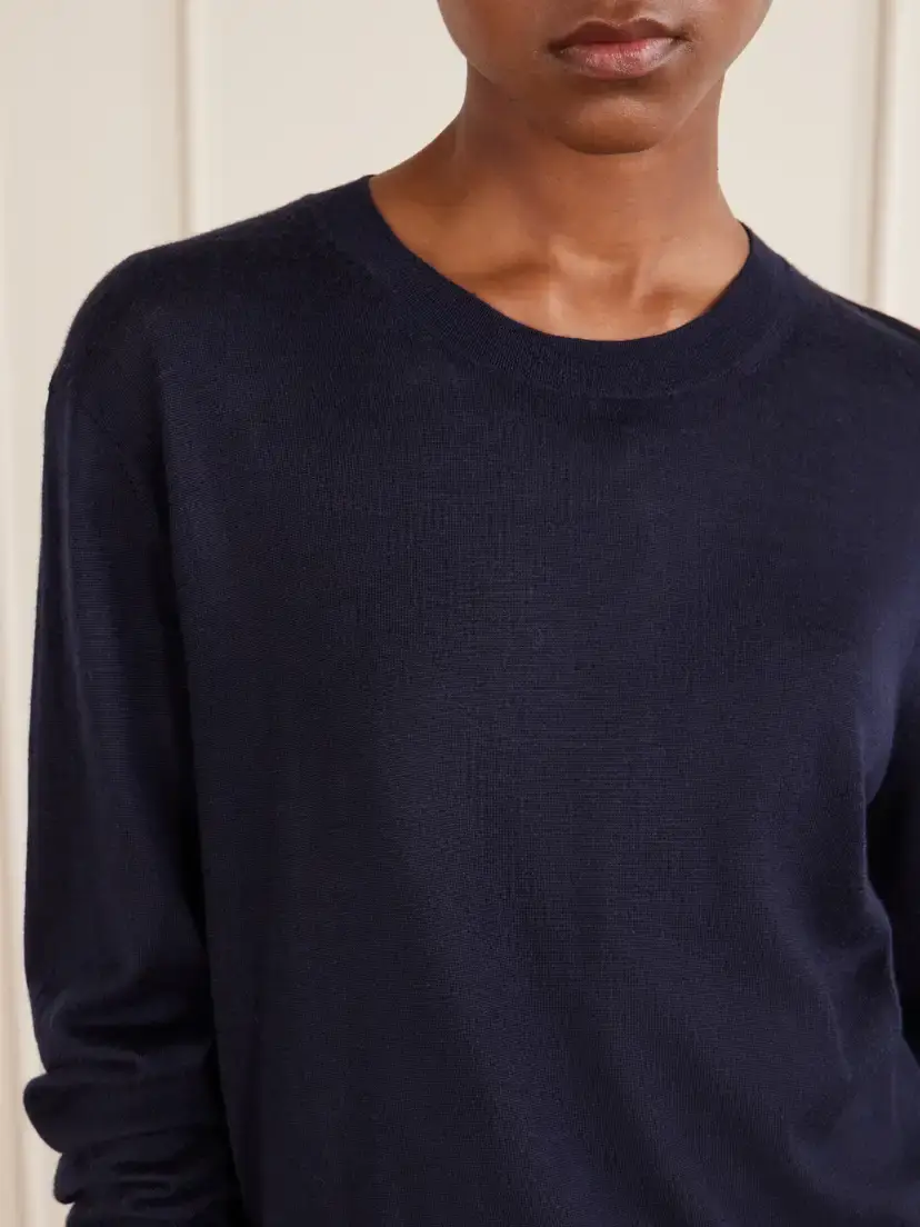 Nili Lotan Verit Cashmere And Silk-blend Sweater - Blue | Thumbnail 5