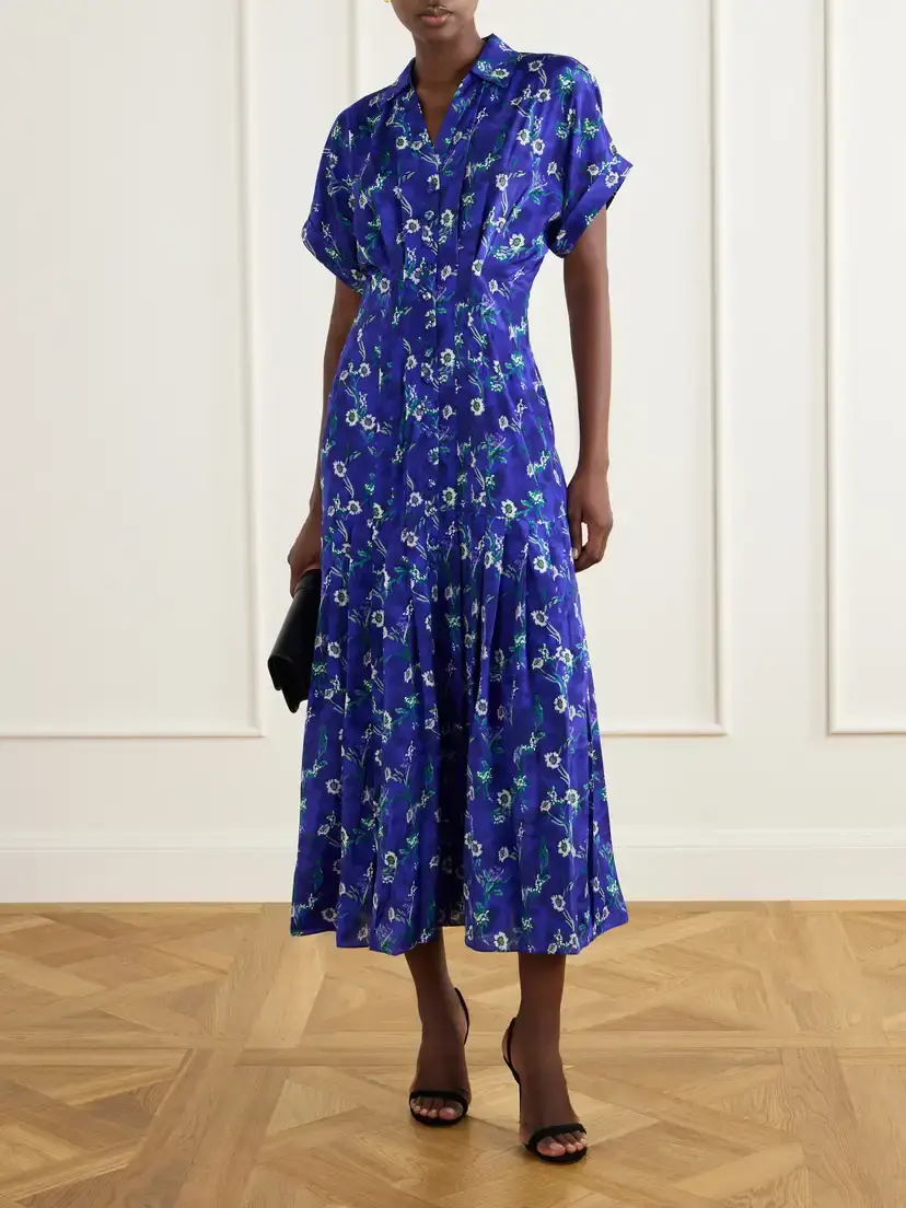 Saloni Riya Floral-printed Chiffon Midi Dress | Thumbnail 2 Saloni Riya Floral-printed Chiffon Midi Dress | Thumbnail 2